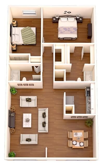 2 Bedroom 2 Bath 6945 Interstate 10 F-157 floor plan